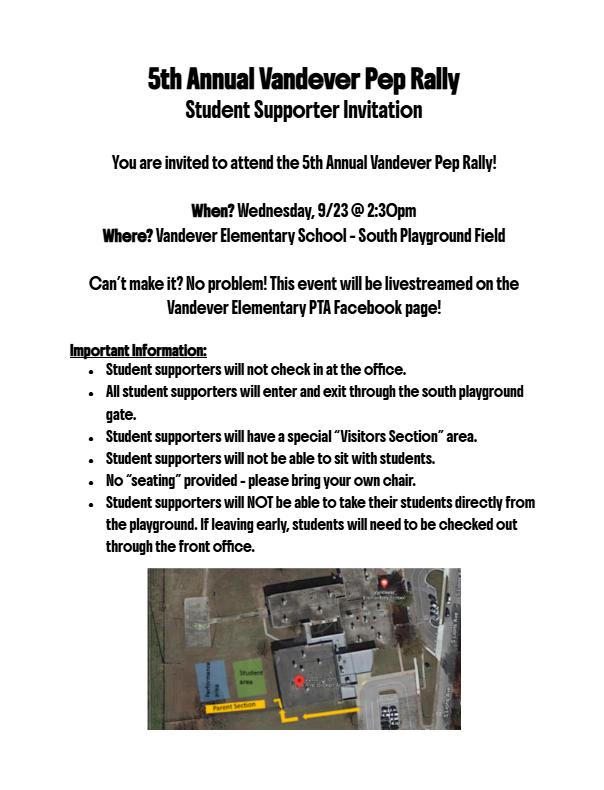 Pep Rally Student Supporter Info