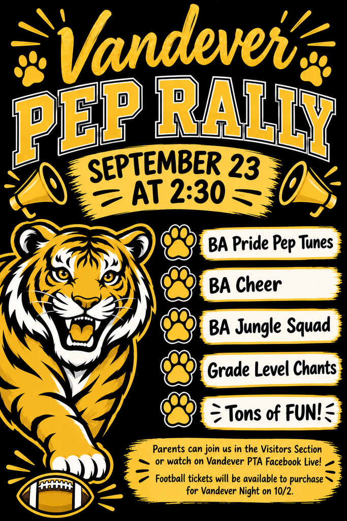 Vandever Pep Rally Flyer