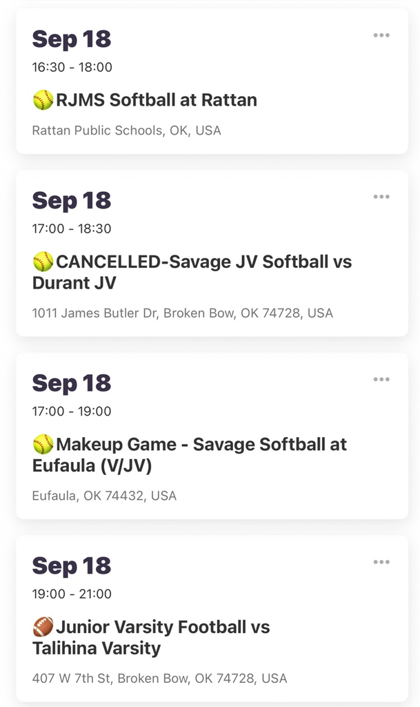 schedule changes