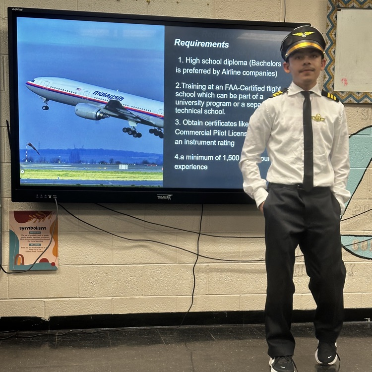 student dressed as a pilot