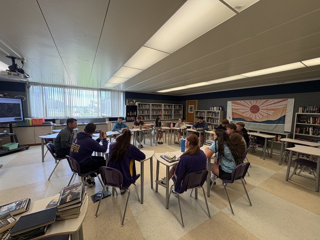 Mr. McMichael meeting with students