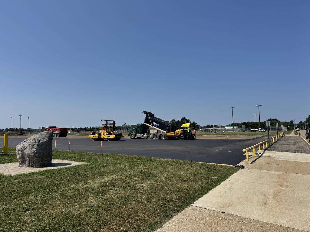 Student lot being paved