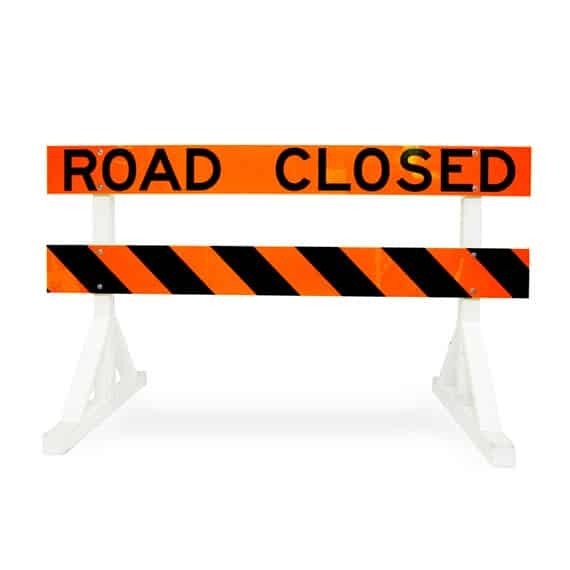 road closed barricade