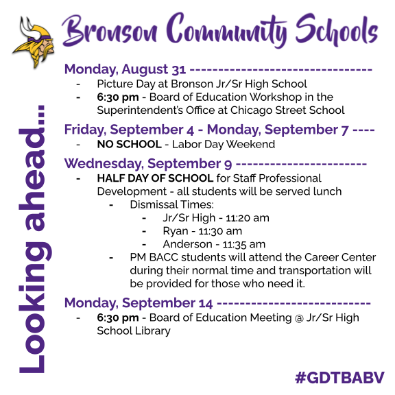 Looking Ahead 8/31