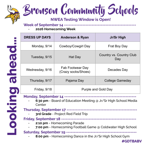 Looking Ahead - Week of 9/14