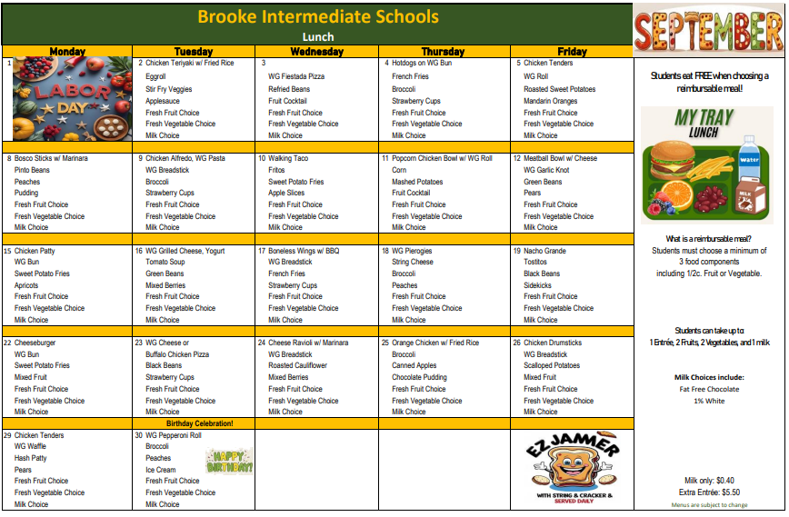 lunch menu