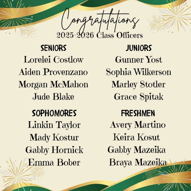 25-26 Class Officers