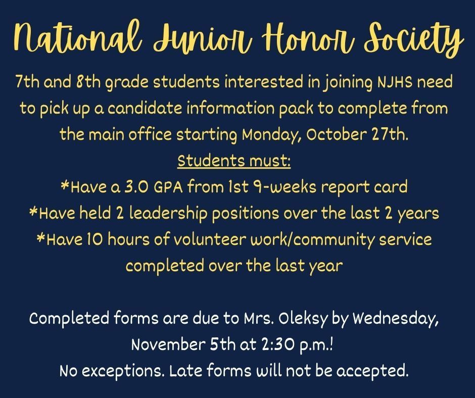 Information for NJHS