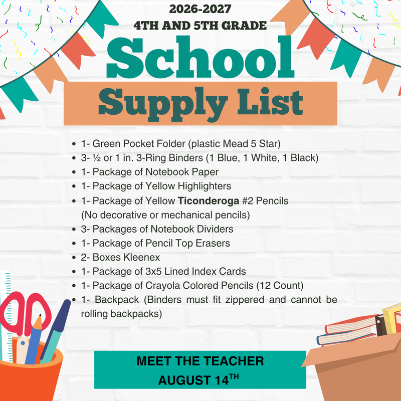 Student supply list