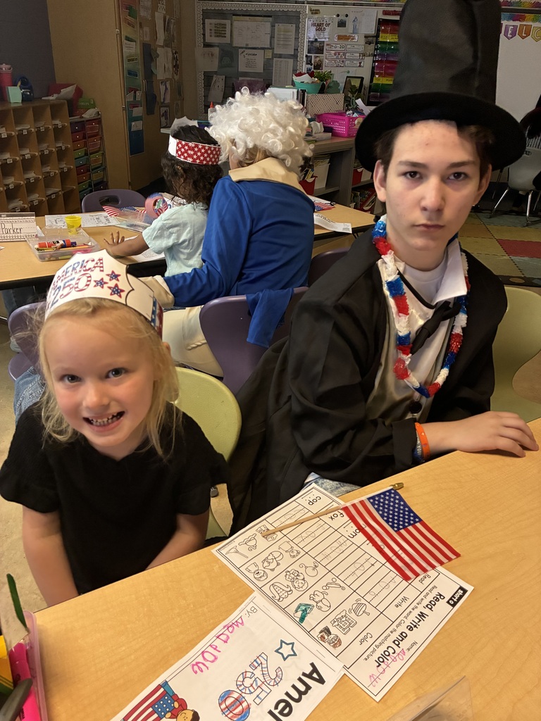 8th Grade “Bigs” visited their Kindergarten “Littles” for the final time this school year! ❤️💙  Students spent time together creating America 250 crafts, and our 8th graders shared their “Story of the U.S.” books by reading them aloud to the kindergarteners.
