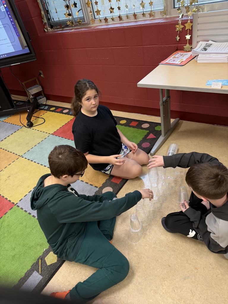 Mrs. Sulick’s 4th grade class put their teamwork and engineering skills to the test with a cup challenge! Students worked together to design and build the tallest structure possible using only cups. Creativity, problem-solving, and collaboration were on full display as teams competed to see whose tower could reach the highest! 🏗️👏