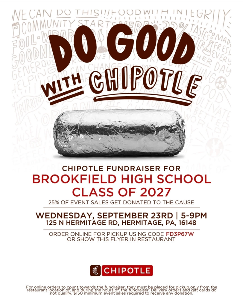 Please support our Class of 2027 at Chipotle on September 23rd!!