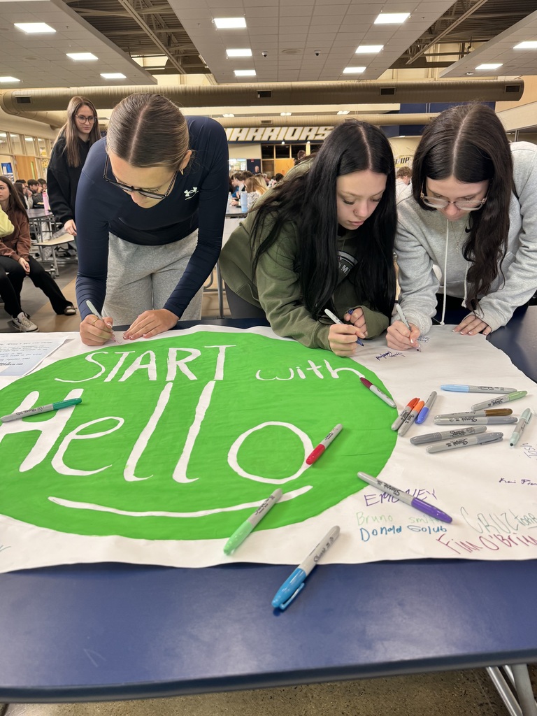 Brookfield High School students signed the Start With Hello pledge, committing to help create a school where everyone feels seen, welcomed and included.  Start With Hello, an initiative of Sandy Hook Promise, teaches students to recognize social isolation, reach out to others and build connections through simple acts of kindness—starting with a hello. A small gesture can make a big difference!