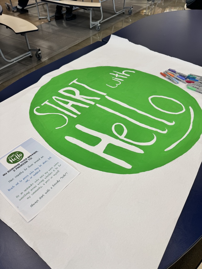 Brookfield High School students signed the Start With Hello pledge, committing to help create a school where everyone feels seen, welcomed and included.  Start With Hello, an initiative of Sandy Hook Promise, teaches students to recognize social isolation, reach out to others and build connections through simple acts of kindness—starting with a hello. A small gesture can make a big difference!