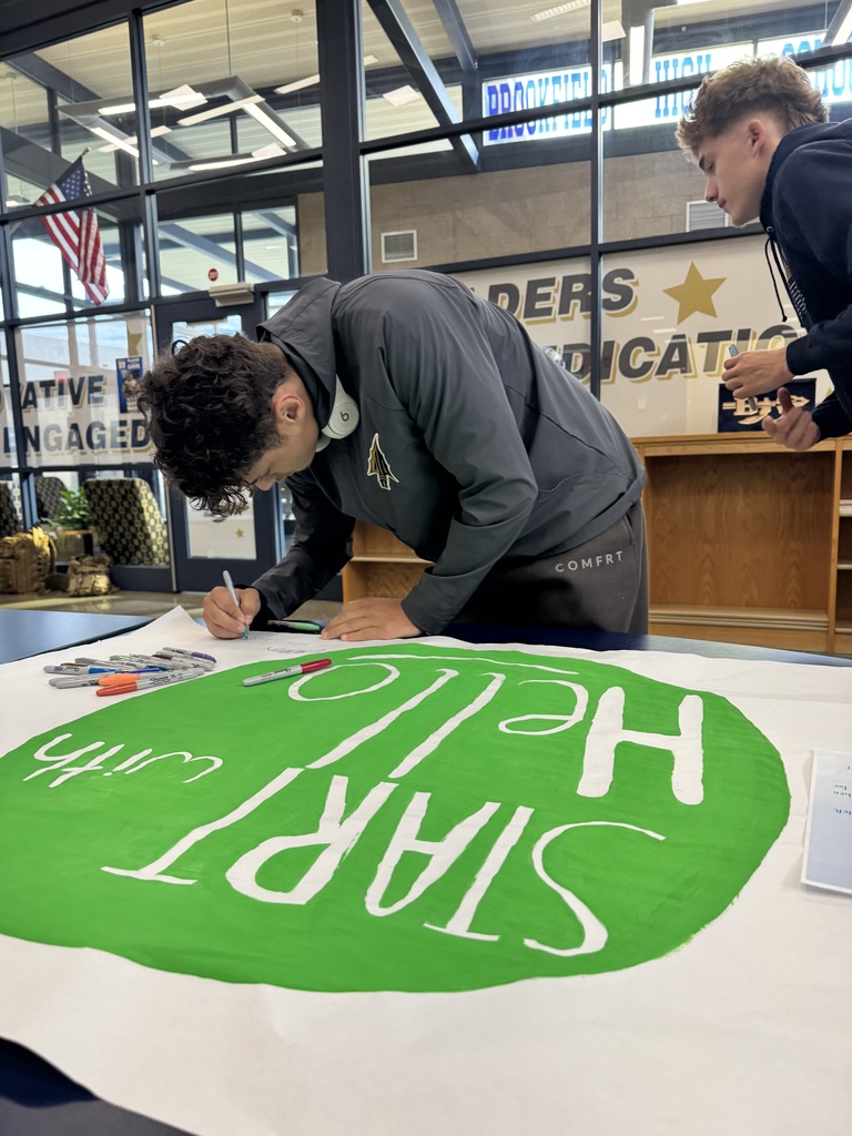 Brookfield High School students signed the Start With Hello pledge, committing to help create a school where everyone feels seen, welcomed and included.  Start With Hello, an initiative of Sandy Hook Promise, teaches students to recognize social isolation, reach out to others and build connections through simple acts of kindness—starting with a hello. A small gesture can make a big difference!