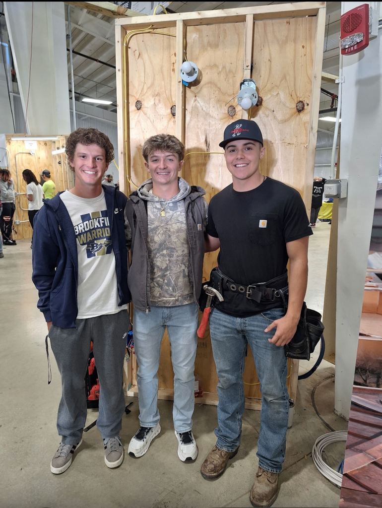 Also at today’s Skilled Trades Expo was a special full-circle moment for our students! 🔄💙💛  On the far right is CJ Campana, a former BHS graduate, who was back at the expo running a booth and sharing his experience with our students.  It’s pretty cool to see our former Warriors come back and be part of the experiences that inspire the next generation! 🛠️🎓