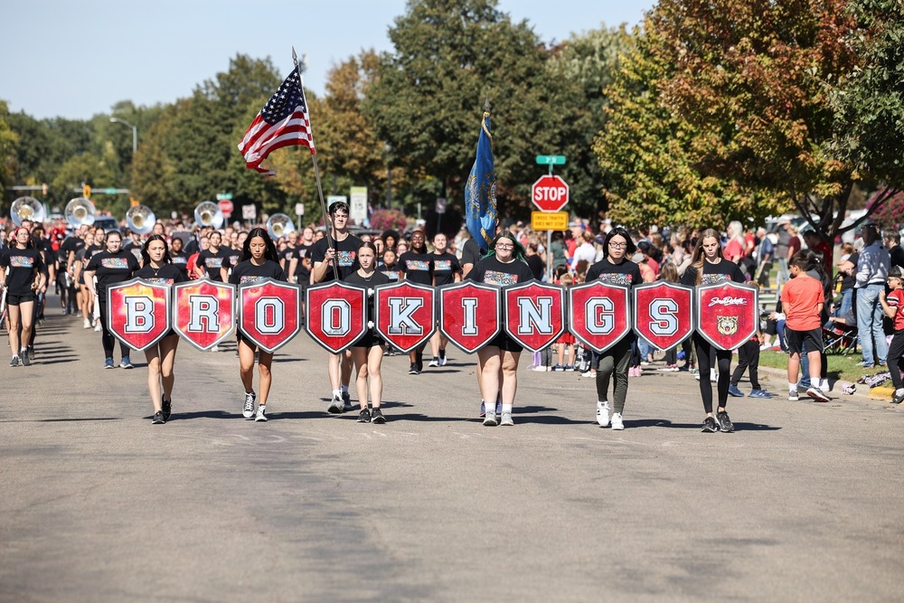 brookings bobcat band marching in the 2024 parade