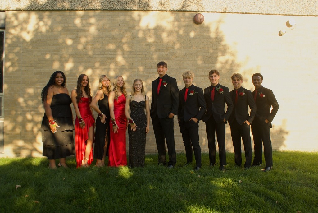 (Left to Right): Anon Zokou, Lauren Bortnem, Brooklyn Burris, Amelia Wendell, Katie Marshall, Bergan Tetzlaff, Gavin Anderson, Eli Hawks, Isaiah Vogt, and Nana Dwomoh