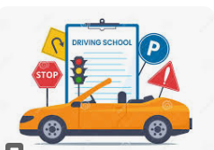Picture of a car and Driving School Clipboard