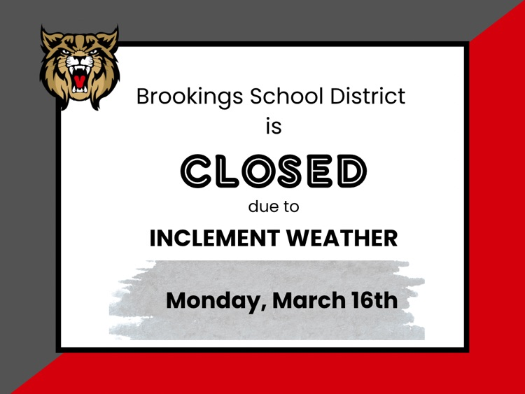 School closed, Monday, March 16.