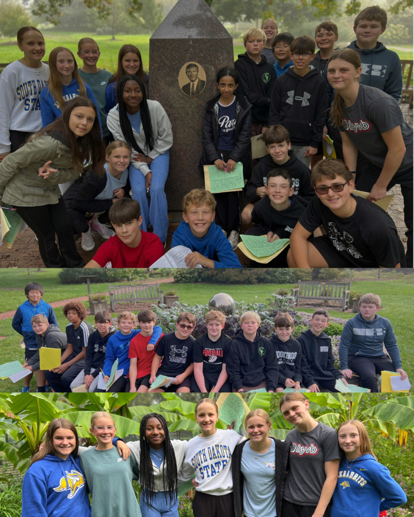 Pictures of 7th Grade Students on their McCrory Gardens Field Trip