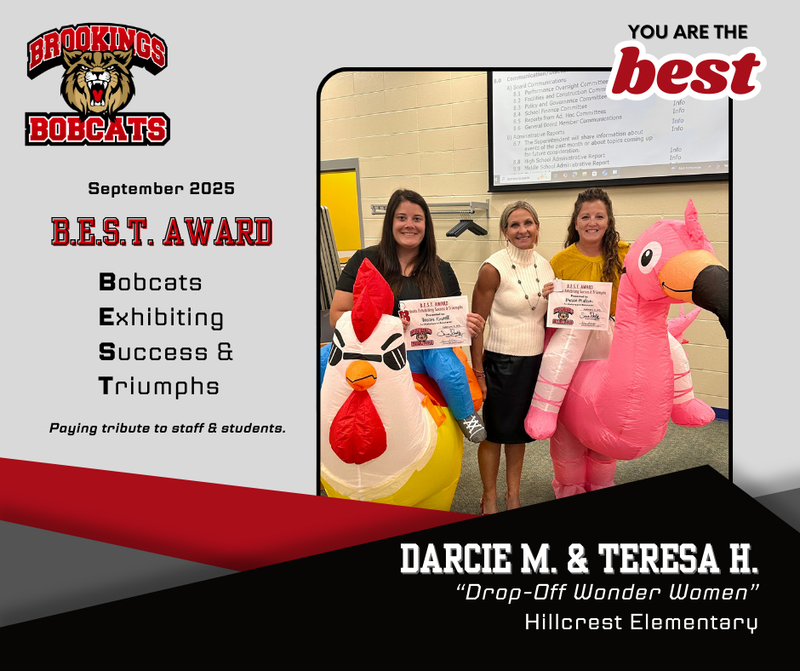 additional image of darcie and teresa standing next to the superintendent.