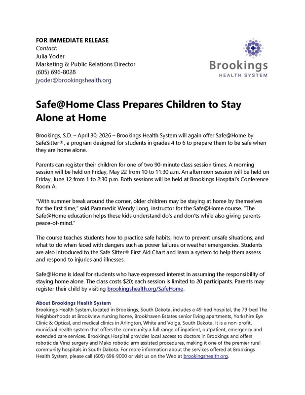 Safe@Home Class Opportunity
