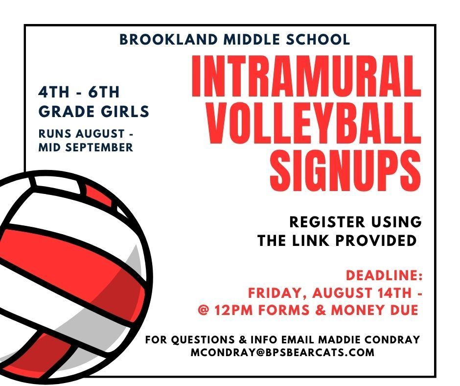Intramural Volleyball signup flyer