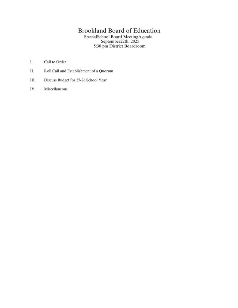Sept 22 Board Agenda