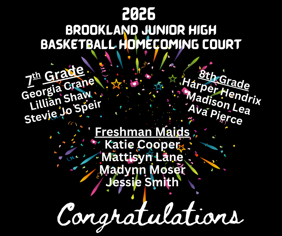 2026 Brookland Junior High Basketball Homecoming Court