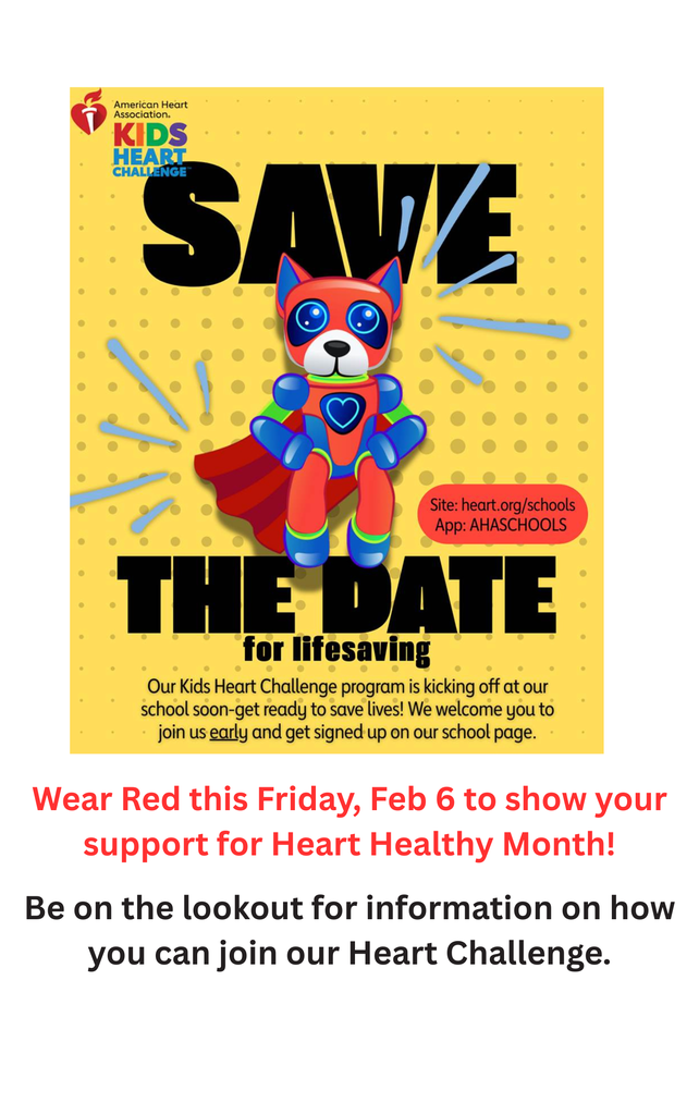 Wear Red this Friday, Feb 6 to show your support for Heart Healthy Month