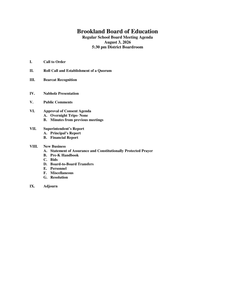 Agenda