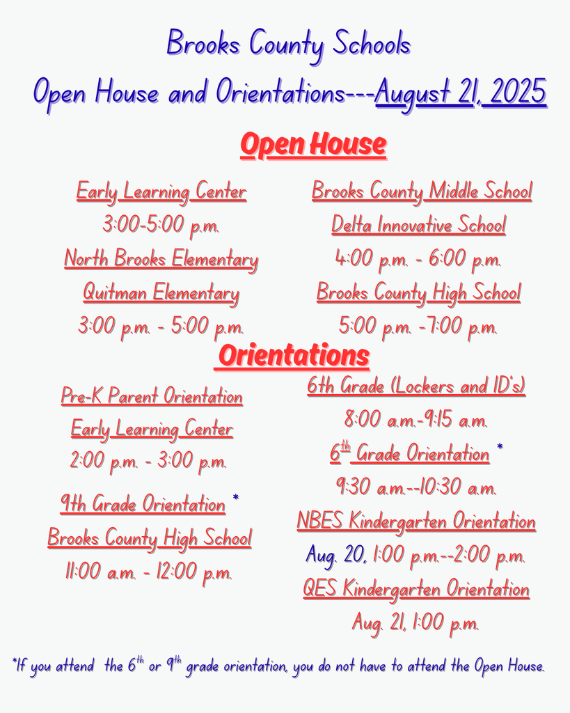 Open House and Orientations