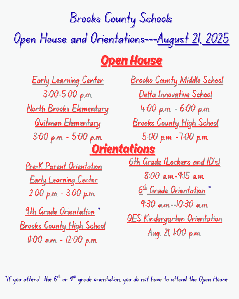 Open House and Orientations