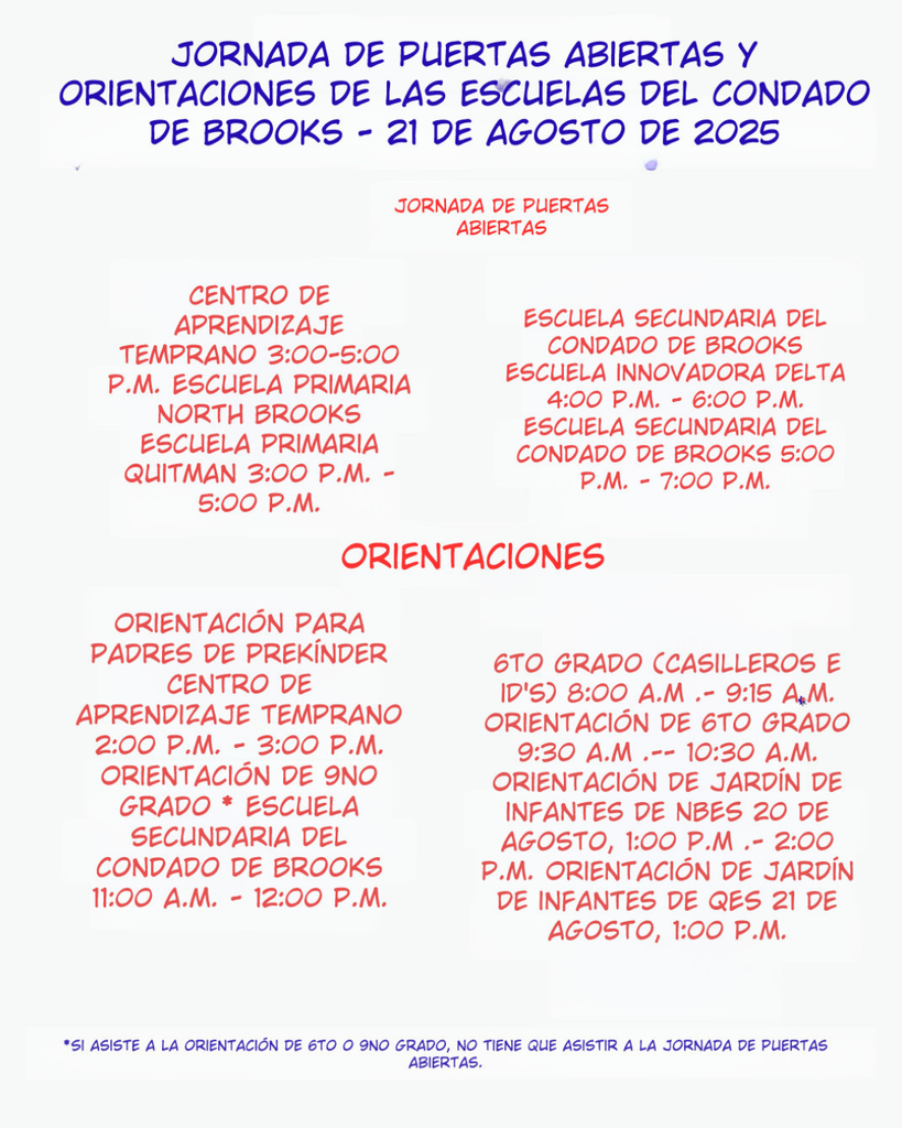 Open House and Orientations
