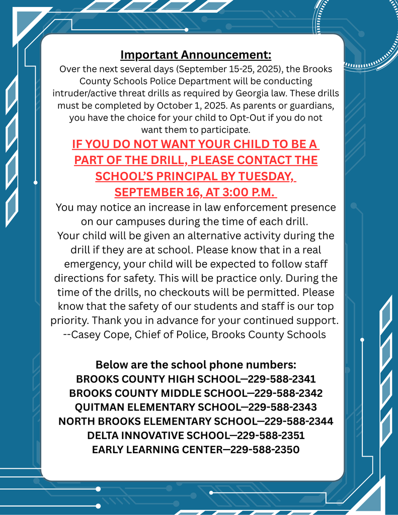 Drill Announcement