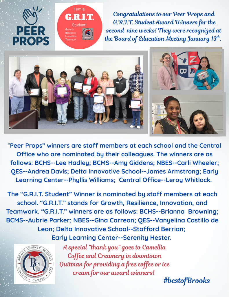 Peer Props and GRIT Winners