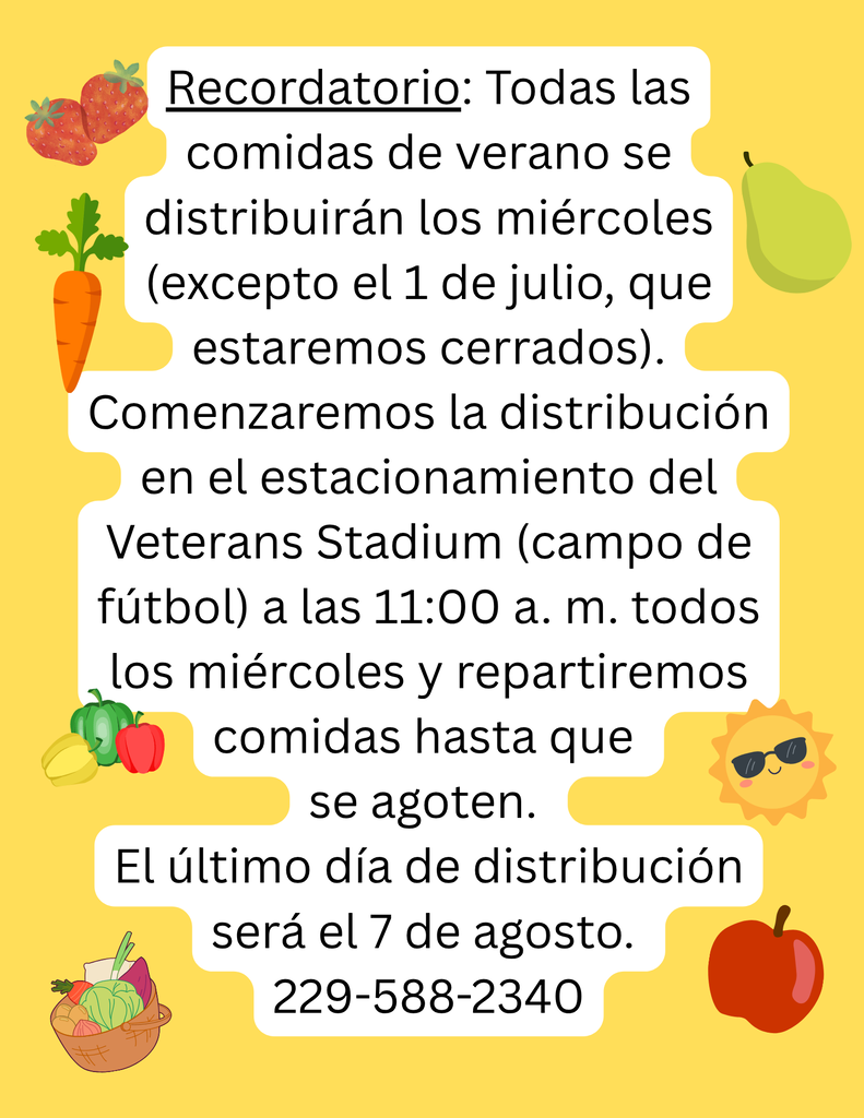 Summer Meals 11 a.m. Spanish