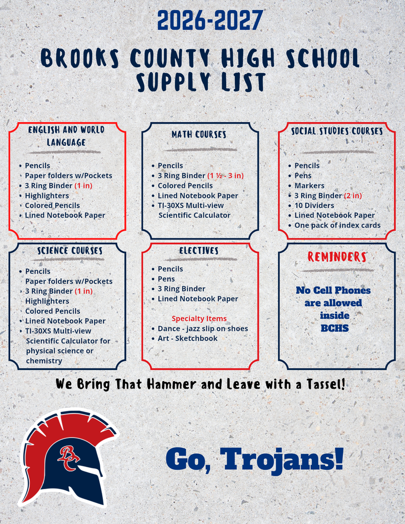 BCHS Supply List