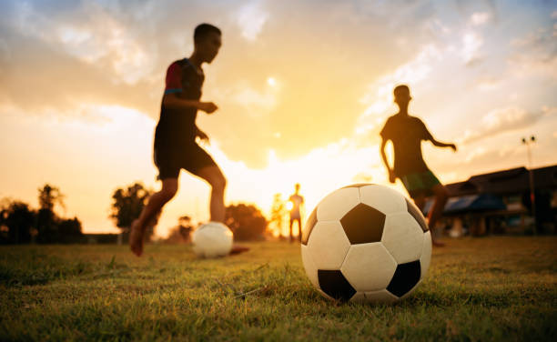 Students playing soccer