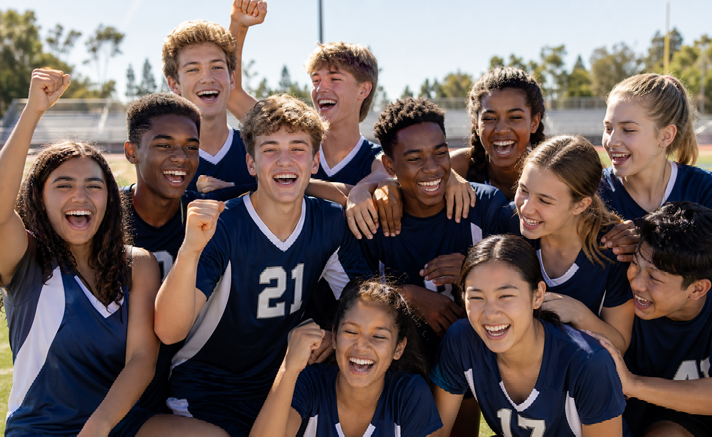 Student athletes celebrating