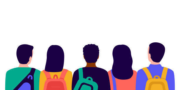 5 Students looking backwards