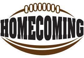The word Homecoming in the shape of a football