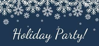 Holiday Party with snowflakes falling