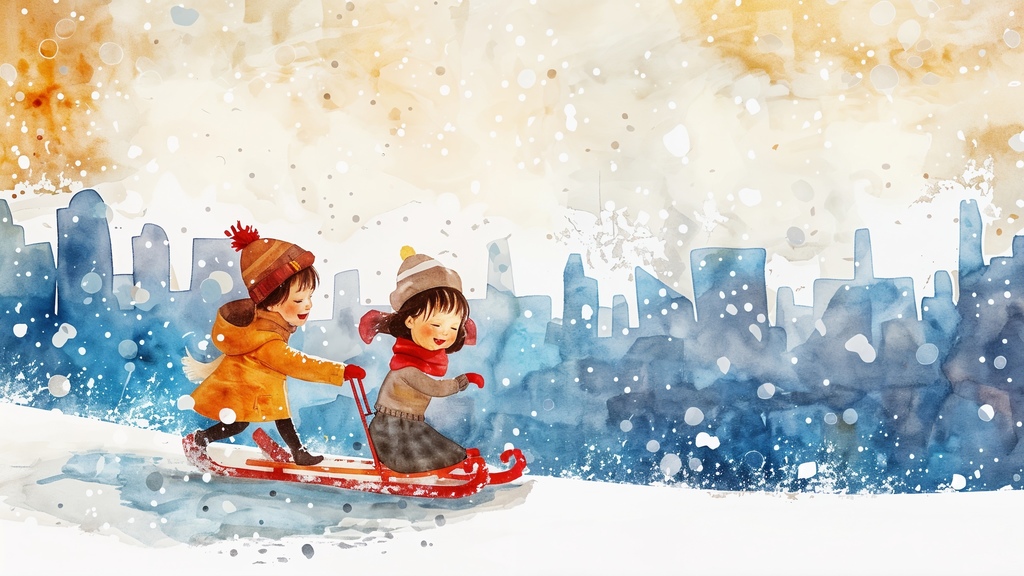 kids playing in snow