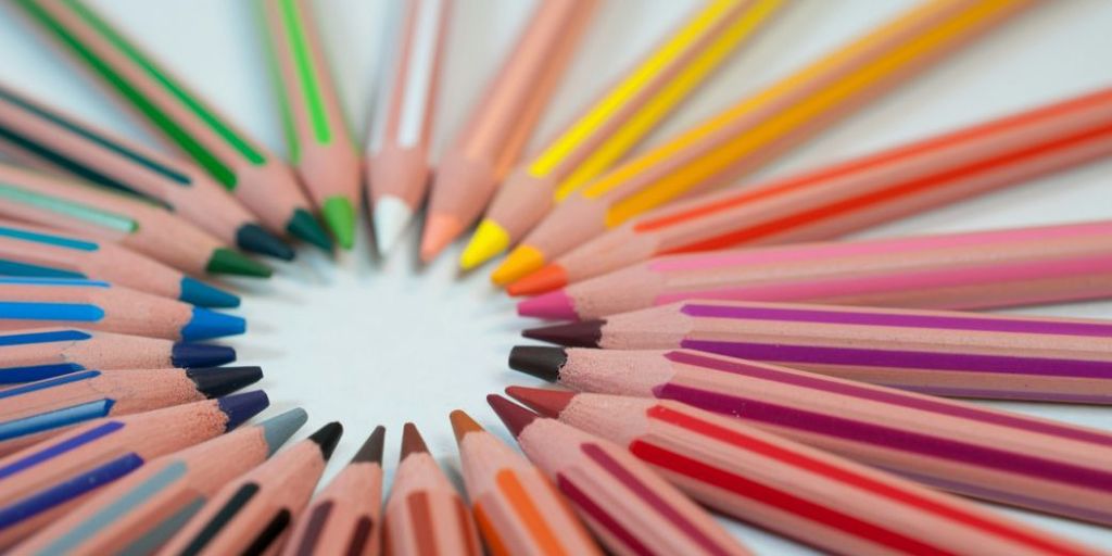 colored pencils displayed in a round pattern