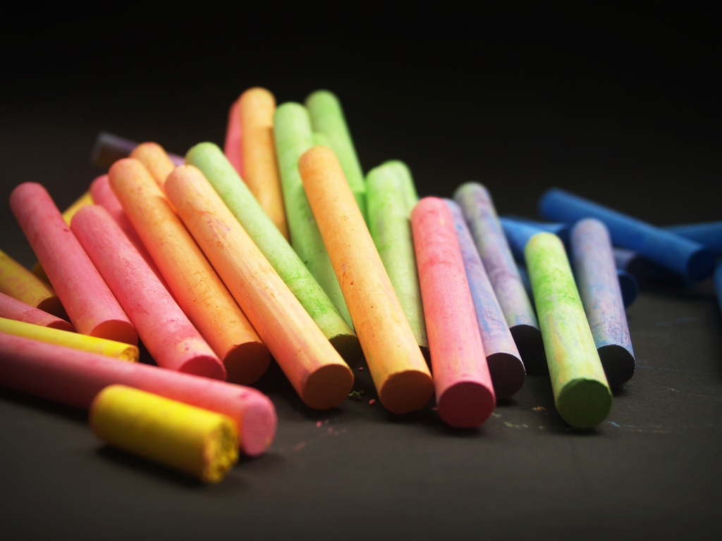 brightly colored chalk