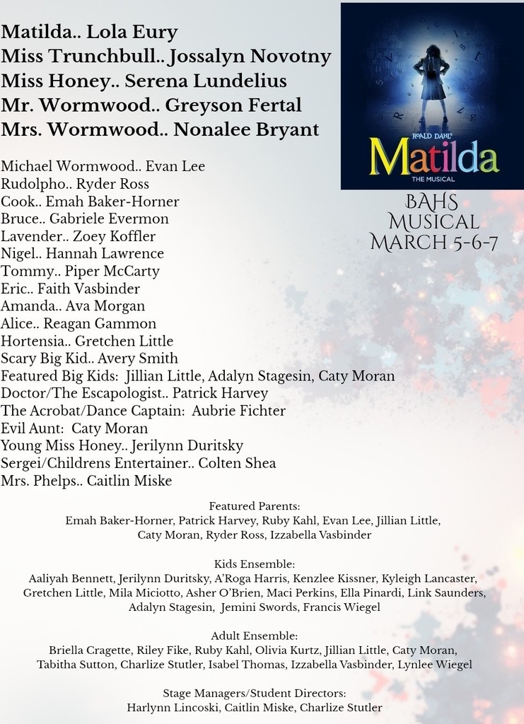 Middle School/High School Cast List