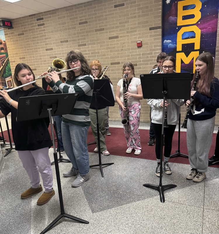 Spreading Christmas cheer one note at a time. 🎺🎄 Merry Christmas from our band! 🎷🎅