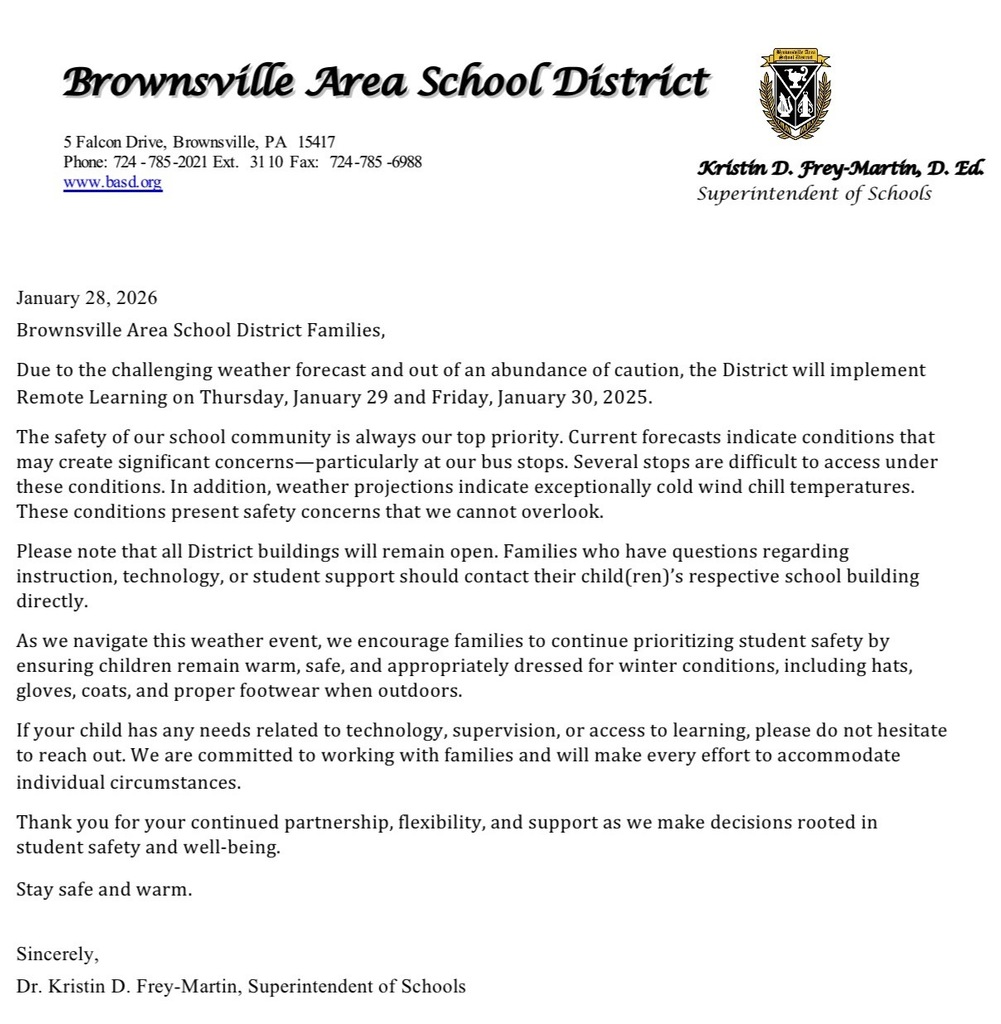 Superintendent Letter